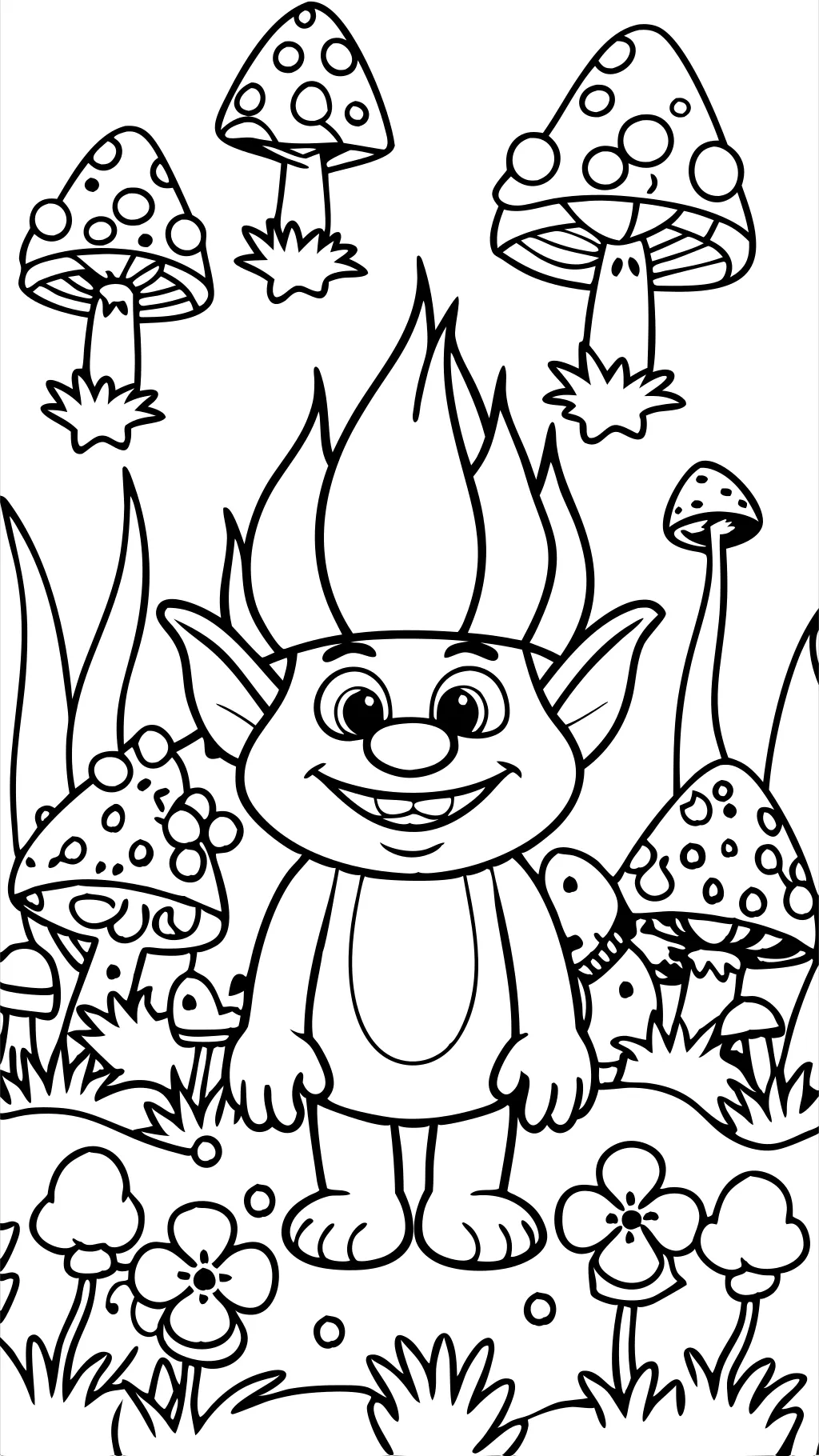 Páginas para colorear de trolls gratis